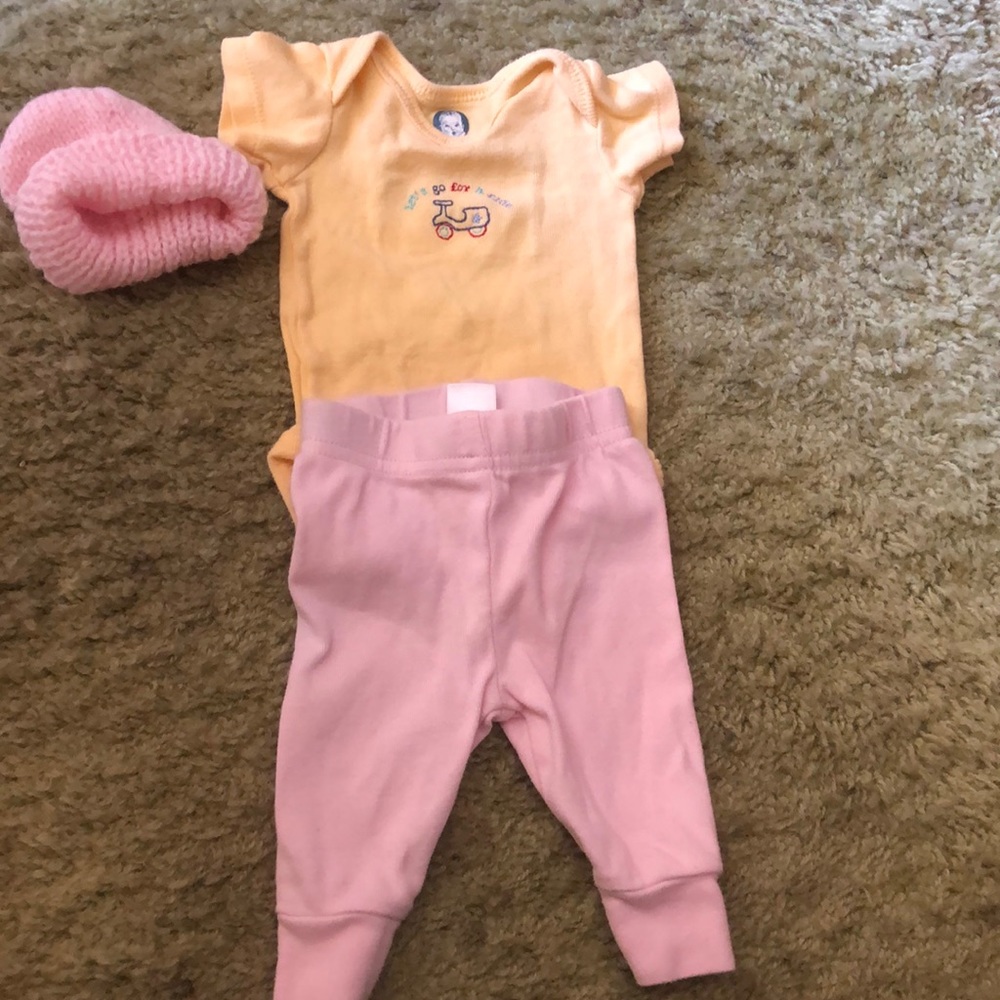Hat and top and pants